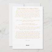 金ゴールドモダン台本の宗教的なクリスマスフォト シーズンカード (裏面)