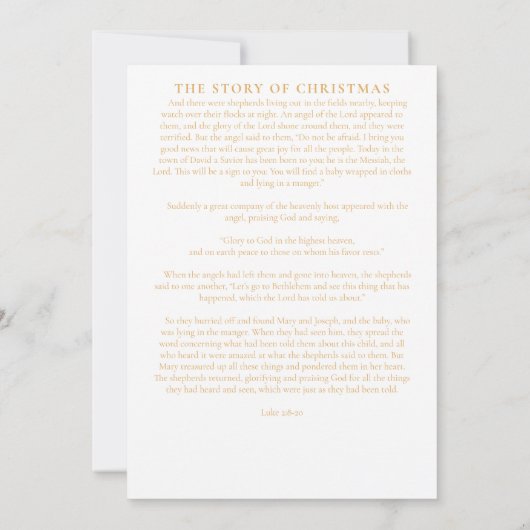 金ゴールドモダン台本の宗教的なクリスマスフォト シーズンカード (裏面)