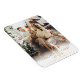 金ゴールドモダン台本の宗教的なクリスマスフォト マグネット (右側)