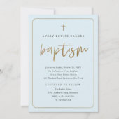 金ゴールドモダン台本宗教少年バプテスマ 招待状 (正面)