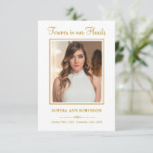 金ゴールドモダン台本葬儀写真記念祈りの言葉 カード (スタンド正面)