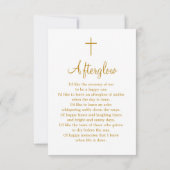 金ゴールドモダン台本葬儀写真記念祈りの言葉 カード (裏面)