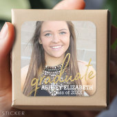 金ゴールドモダン大学院スクリプト写真卒業 スクエアシール