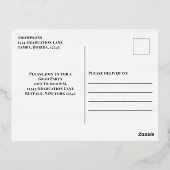 金ゴールドモダン大学院写真招待状テンプレート 箔招待状ポストカード (裏面)