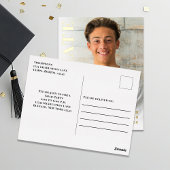 金ゴールドモダン大学院写真招待状テンプレート 箔招待状ポストカード