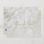 金ゴールドモダン大理石バジェットビジネスサンキューカード (正面/裏面)