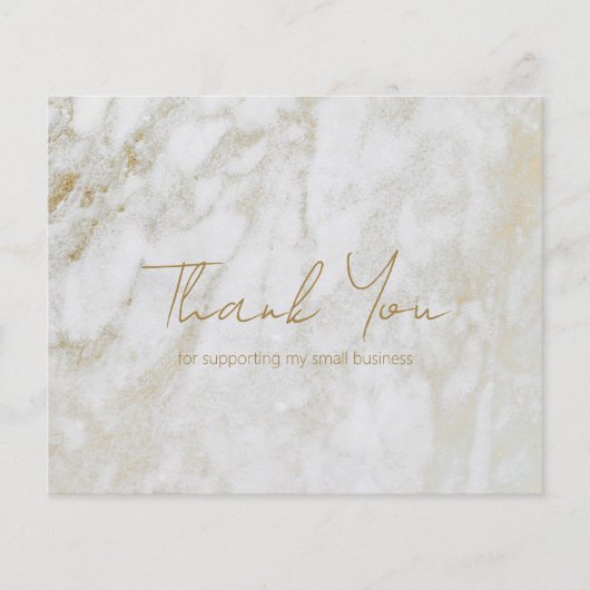 金ゴールドモダン大理石バジェットビジネスサンキューカード (正面)