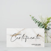 金ゴールドモダン大理石証明書ギフトカード (スタンド正面)