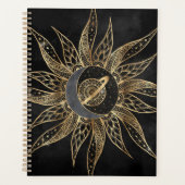 金ゴールドモダン太陽ムーンプラネットユニバースマンダラ プランナー手帳 (正面)