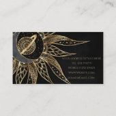 金ゴールドモダン太陽ムーンプラネットユニバースマンダラ 名刺 (裏面)