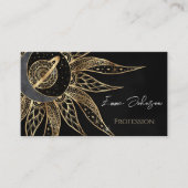 金ゴールドモダン太陽ムーンプラネットユニバースマンダラ 名刺 (正面)