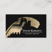 金ゴールドモダン建築掘削機設備運転士 名刺 (正面)