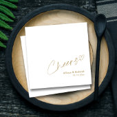 金ゴールドモダン応援ハンドレタリング:エレガントな結婚式 スタンダードカクテルナプキン