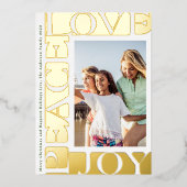 金ゴールドモダン愛の平和JOYワンフォトフレーム 箔シーズンカード (正面)