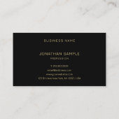 金ゴールドモダン文字シンプルブラックテンプレートエレガント 名刺 (裏面)