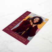 金ゴールドモダン文字卒業ありがとうフォトカード 箔招待状 (回転した状態)