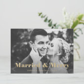 金ゴールドモダン文字2枚 |結婚したとメリー シーズンカード (スタンド正面)