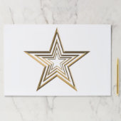 金ゴールドモダン星模様ホワイト紙ランチョンマット ペーパーパッド (インサイチュ)
