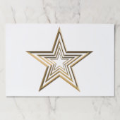 金ゴールドモダン星模様ホワイト紙ランチョンマット ペーパーパッド (正面)