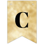 金ゴールドモダン書墨画黒卒業バンティングF バンティングフラッグ (第2の旗)