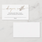 金ゴールドモダン書道おむつラッフル エンクロージャーカード (正面/裏面)