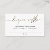 金ゴールドモダン書道おむつラッフル エンクロージャーカード (正面)