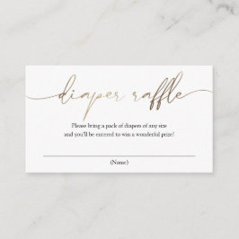 金ゴールドモダン書道おむつラッフル エンクロージャーカード