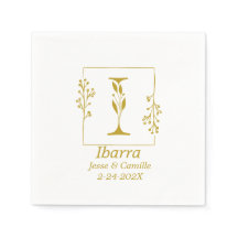 金ゴールドモダン植物手紙I紙