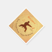 金ゴールドモダン武術アーツ空手キッズ第8誕生日 スタンダードカクテルナプキン (角)