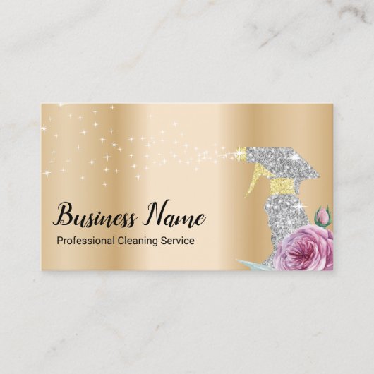 金ゴールドモダン洗浄サービス銀噴霧フローラB 名刺 (正面)