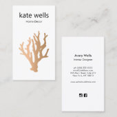 金ゴールドモダン海サンゴ礁 名刺 (正面/裏面)