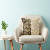 金ゴールドモダン海海波輪郭パターン クッション (椅子)