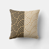 金ゴールドモダン海海波輪郭パターン クッション (裏面)