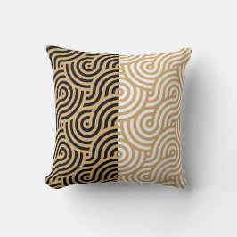 金ゴールドモダン海海波輪郭パターン クッション