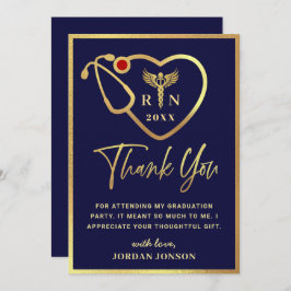 金ゴールドモダン海軍看護学校卒業感謝していY サンキューカード