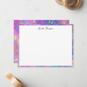 金ゴールドモダン火口石個人文房具 ノートカード (正面/裏面インサイチュ)