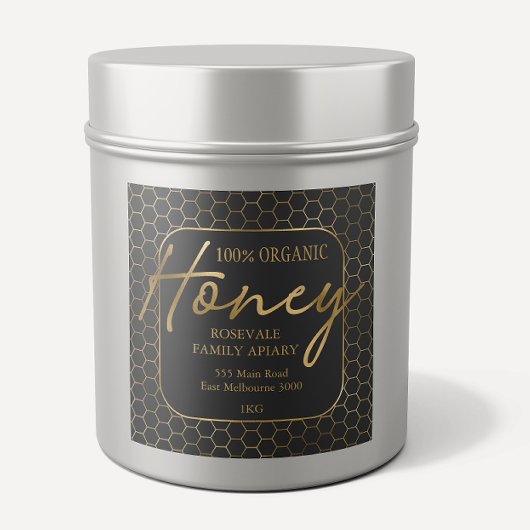 金ゴールドモダン炭ハニカムハニチアパレーベル スクエアシール