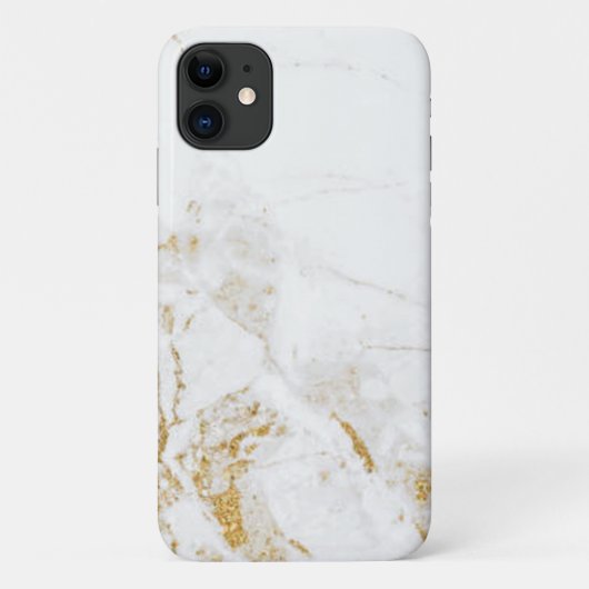 金ゴールドモダン白い大理石のケースメイト Case-Mate iPhoneケース (裏面)