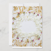 金ゴールドモダン白い花 |第18誕生日 セーブザデート (裏面)