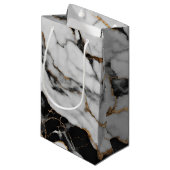 金ゴールドモダン白黒の大理石 スモールペーパーバッグ (正面アングル)