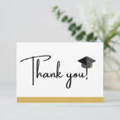 金ゴールドモダン白黒卒業クラス サンキューカード (スタンド正面)