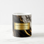 金ゴールドモダン白黒名前をカスタムする事業 コーヒーマグカップ (中央)