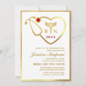 金ゴールドモダン看護学校卒業会 招待状 (正面)