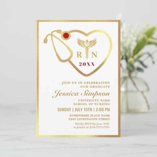 金ゴールドモダン看護学校卒業会 招待状 (スタンド正面)