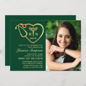 金ゴールドモダン看護学校卒業会 招待状 (正面/裏面)