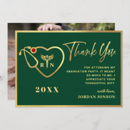 金ゴールドモダン看護学校卒業 サンキューカード