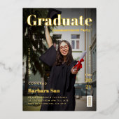 金ゴールドモダン研究誌の卒業会 箔招待状 (正面)