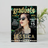 金ゴールドモダン研究誌カバー写真パーティー 箔シーズンカード (立ち正面)