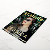 金ゴールドモダン研究誌カバー写真パーティー 箔シーズンカード (回転した状態)