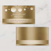 金ゴールドモダン紙吹雪ドットのメイクアップアーティスト 名刺 (正面/裏面)
